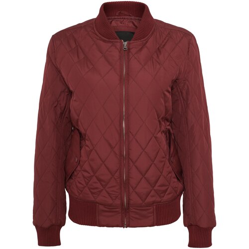 Urban Classics Women's Diamond Quilt Nylon Jacket Burgundy Cene