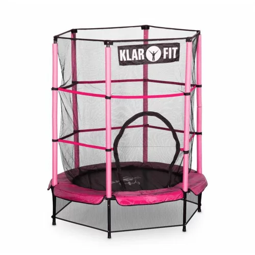Klarfit rocketkid, 140 cm trampolin, unutarnja sigurnosna mreža, bungee opruge, ružičasta