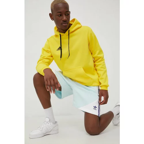 Adidas Dukserica za muškarce, boja: žuta, s kapuljačom, s aplikacijom
