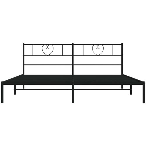 VidaXL metalni okvir za krevet s uzglavljem crni 180x200 cm Slike