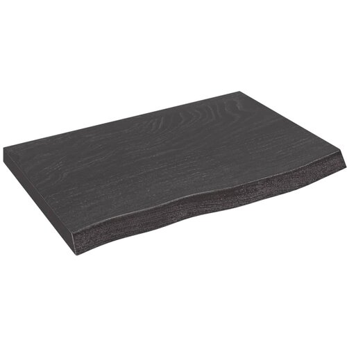 vidaXL Stenska polica temno siva 60x40x4 cm obdelana trdna hrastovina Cene