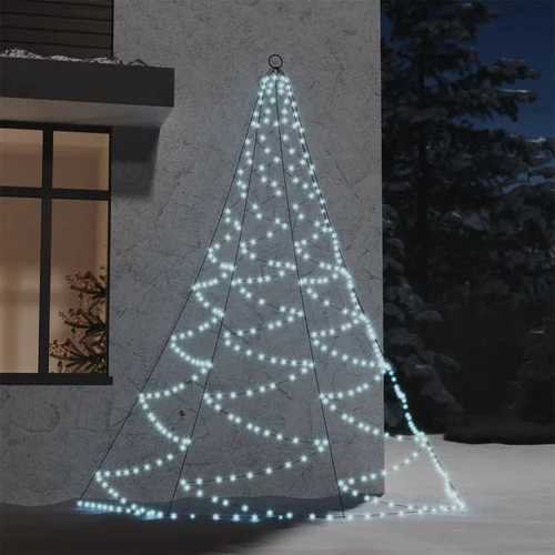  Zidno drvce s metalnom kukom i 260 LED žarulja hladno bijelo 3m