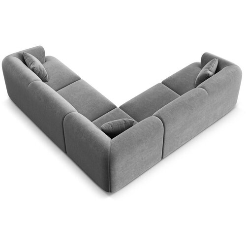 Cosmopolitan Design Svetlo siva žametna kotna sedežna garnitura Campi &amp;ndash; Slike