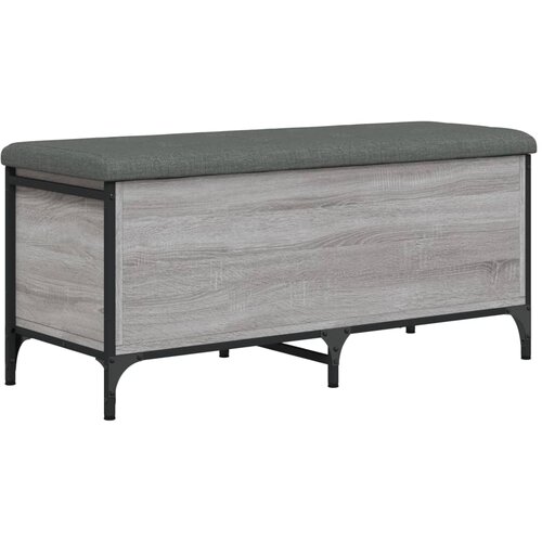  Klupa za cipele siva boja hrasta 102x42x45 cm konstruirano drvo Slike