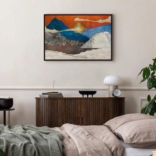  Slika - Mountain Idyll (1 Part) Wide 120x80 U crnom drvenom okviru Cene