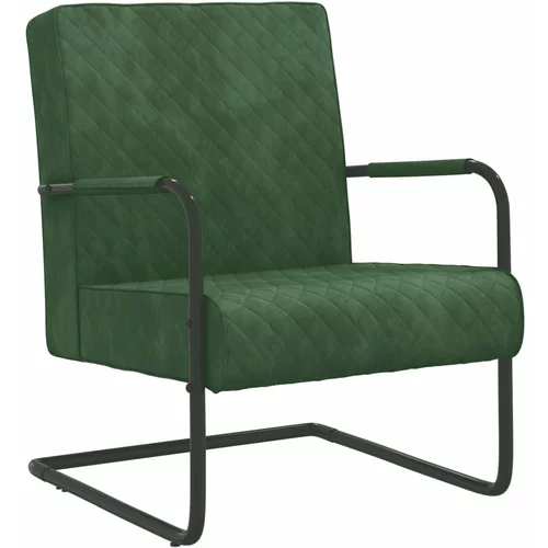 vidaXL Nihajni stol temno zelen žamet, (20699008)