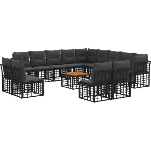  Zunanja garnitura za sedenje 14 pcs Črna in Temno siva, (5000272043) Cene