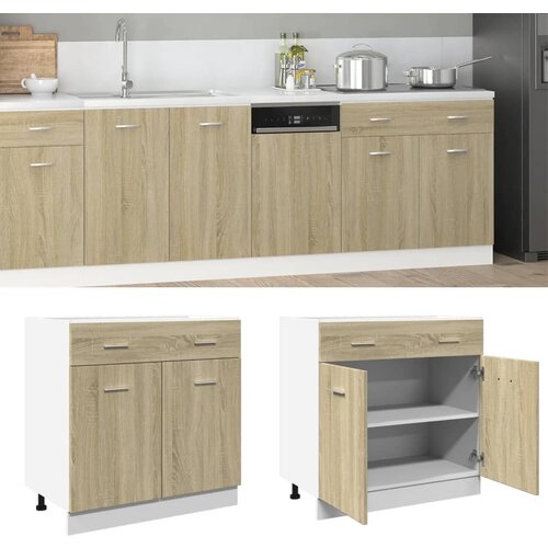 vidaXL Spodnja omarica s predalom sonoma hrast 80x46x81,5cm iverna pl. Cene