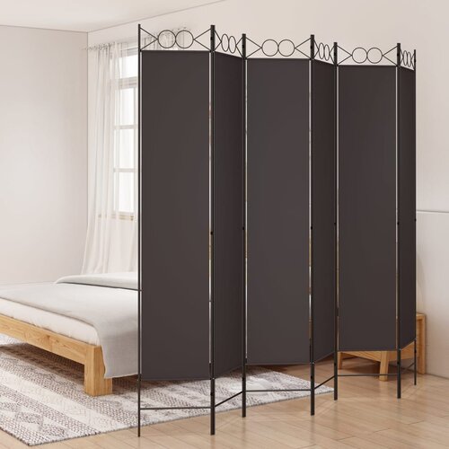 vidaXL Sobna pregrada s 6 panela smeđa 240x220 cm od tkanine Cijene