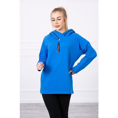 Kesi Tunic with zipper on hood Oversize mauve - blue Slike