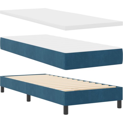 Box Spring Krevet s Madracem Tamnoplavi 80x200 cm Bar&amp;scaron;un Slike