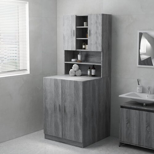 The Living Store Omara za pralni stroj siva sonoma 71x71,5x91,5 cm - Omara Za Pralni Stroj, (21434435) Slike