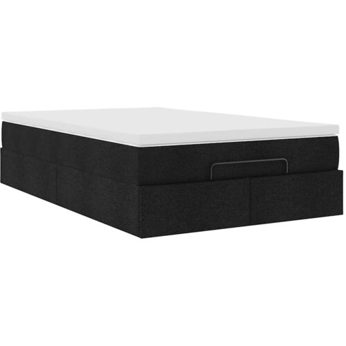 vidaXL Otomanski posteljni okvir z vzmetnico črn 120x190 cm blago, (21609092) Cene