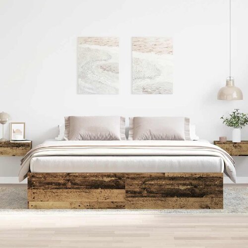 VidaXL posteljni okvir brez vzmetnice Stari les 200x200cm Slike