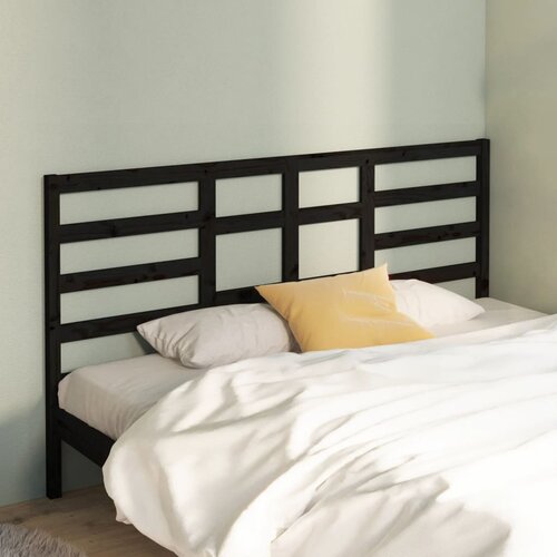 VidaXL Uzglavlje za krevet crno 186 x 4 x 104 cm od masivne borovine Slike