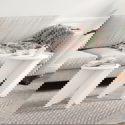VidaXL Set kavno mizico 2 pcs Bela 41.5 x 41.5 x 44 cm Slike