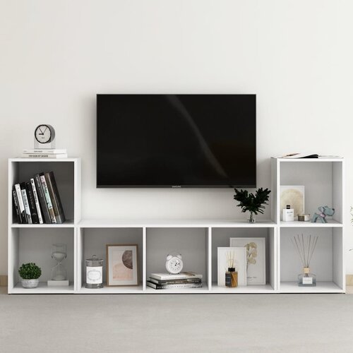 VidaXL 3-dijelni set TV ormarića bijeli od iverice Slike