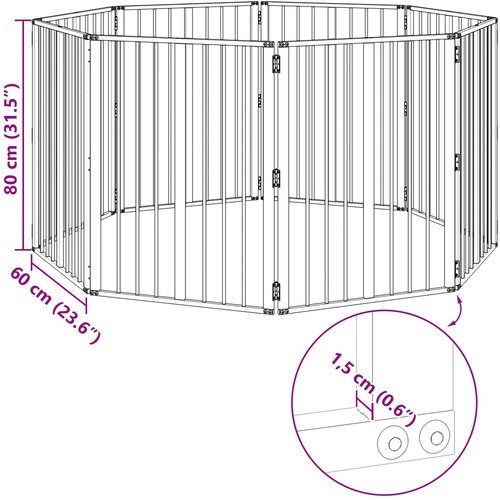  Vrata za pse 8 pcs Crna 60 x 80 cm Cinkani čelik Slike