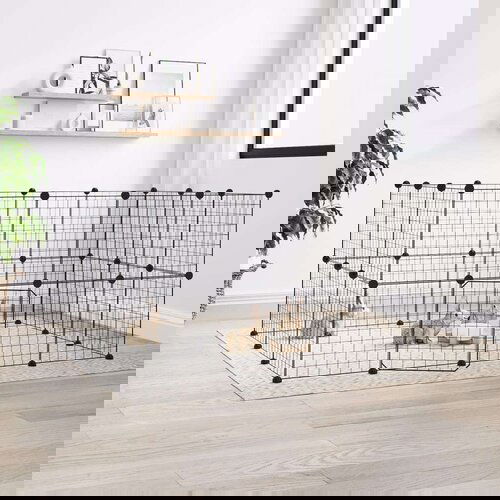  Kavez za ljubimce s 28 panela i vratima crni 35 x 35 cm čelični Slike