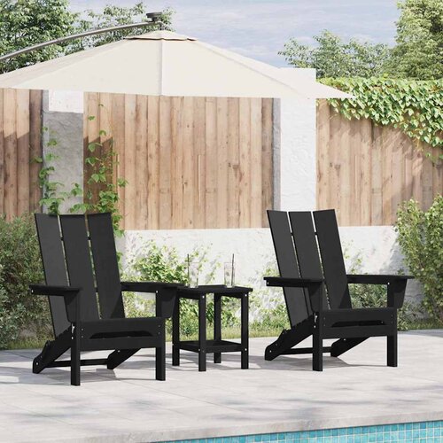vidaXL 3-delni vrtni lounge set črna hdpe Cene
