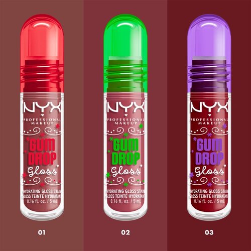 NYX Professional Makeup Gingerbaddie Land Gum Drop sijaj za ustnice odtenek 02 Bubblegum Burst 1 kos Slike