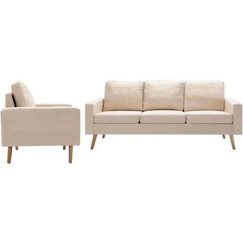  2-dijelni set sofa od tkanine krem