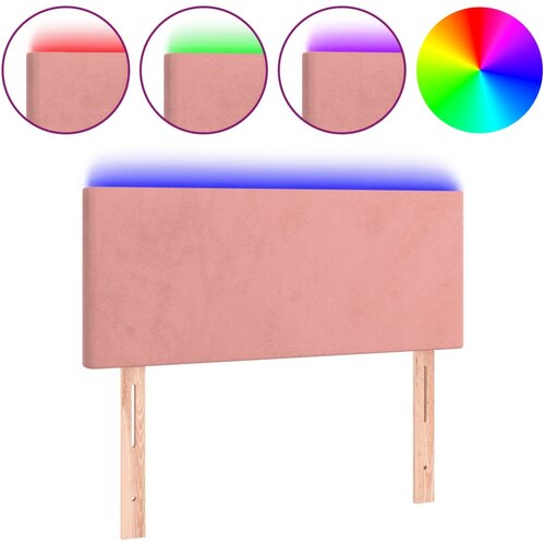 Maison Chic led posteljno vzglavje - vzglavna omarica - nočna omarica roza 100x5x78/88 cm žamet, (21708699) Slike