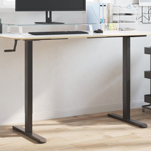 vidaXL Samostojeći okvir za stol crni (94-135)x60x(70-114) cm čelični Cijene
