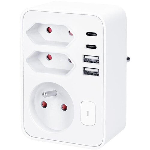 Solight P109PD20 - Produžna utičnica 1x16A+2x 2,5A sa 2x USB A+C punjačem, bela Slike