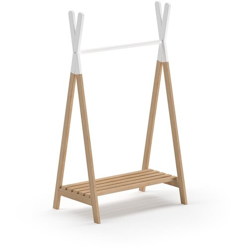 Vipack Bel/naraven otroški obešalnik iz masivnega bora KIDDY – Cene