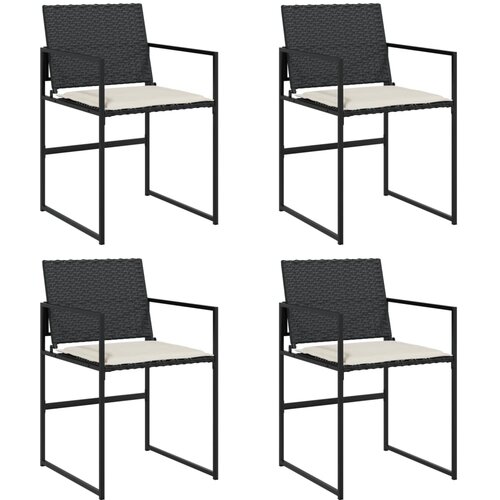 Maison Chic Vrtni stoli - Stol za vrt z blazinami 4 kosi črn poli ratan JS2224, (21876819) Slike