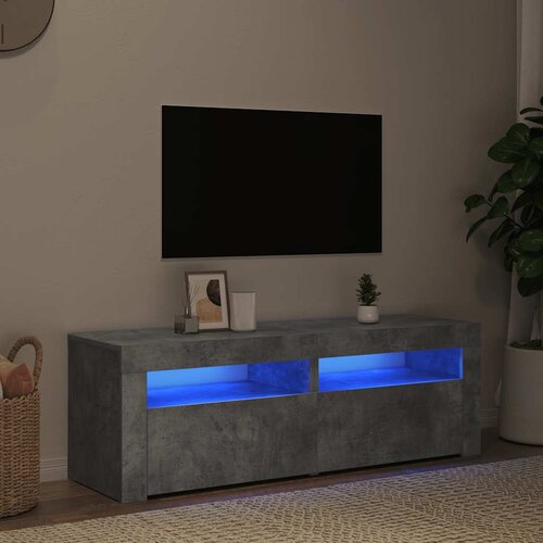 TV ormarić s LED svjetlima siva boja betona 120 x 35 x 40 cm Cene