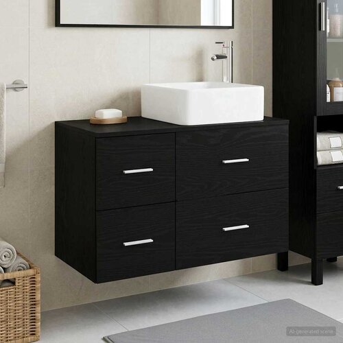  Set namje&scaron;taja za kupaonicu 2 kom. Crni hrast Konstruirano drvo Crna 59 x 35 x 80 cm Cijene