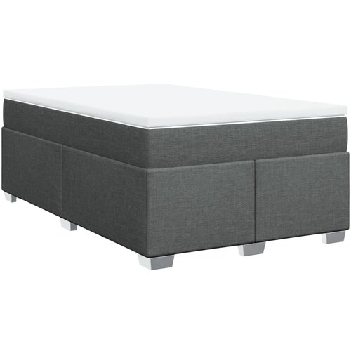 vidaXL Box spring postelja z vzmetnico temno siva 120x190 cm blago, (21305747) Cene