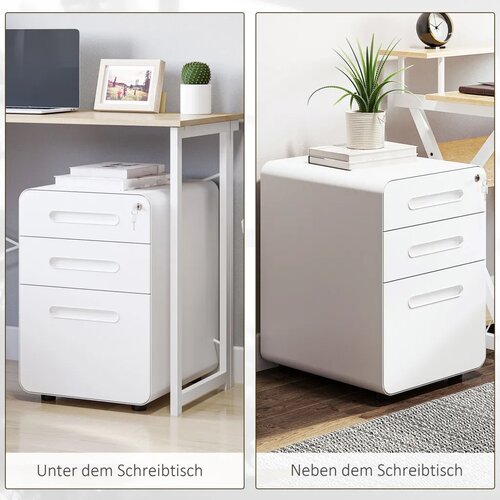  Mobilni ormar za spise s 3 ladice 39x48x59 cm bijeli Slike
