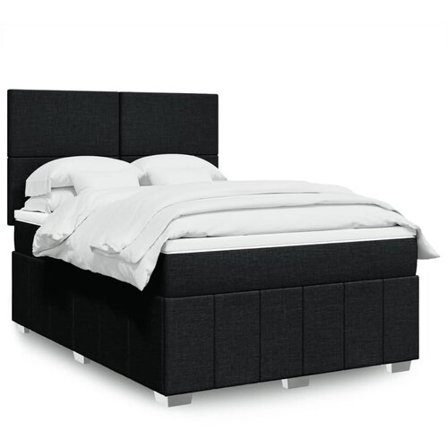 vidaXL Box spring postelja z vzmetnico črna 160x200 cm blago Cene