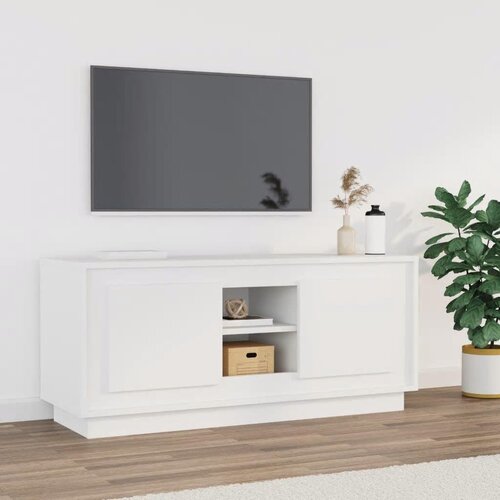 VidaXL TV ormarić bijeli 102 x 35 x 45 cm od konstruiranog drva Slike