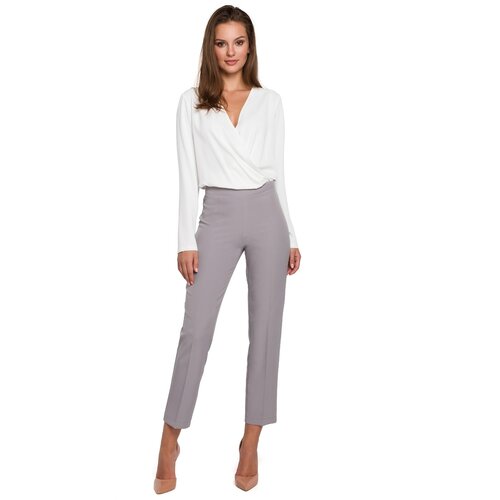 Makover Ženske pantalone K035 bijele siva Cene