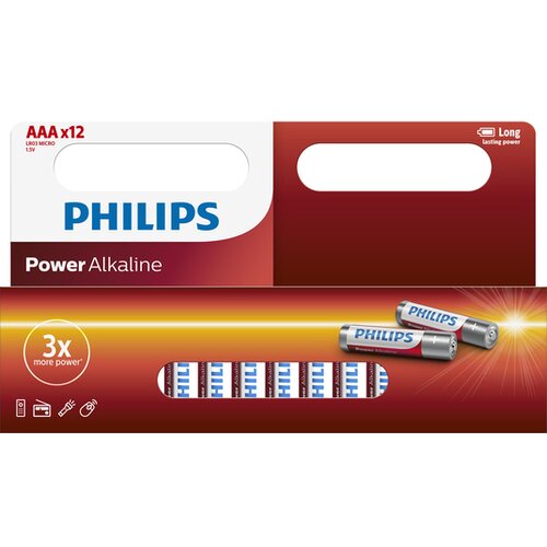 Philips LR03P12W/10 - 12 kom AAA alkalne baterije POWER ALKALINE 1,5V 1150mAh Cene
