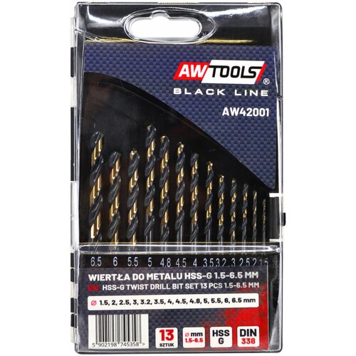 Awtools Metal HSS M2 Drill. 13 osebnih računalnikov/ 1,5 - 6,5 mm/ Premium, (21105765) Slike