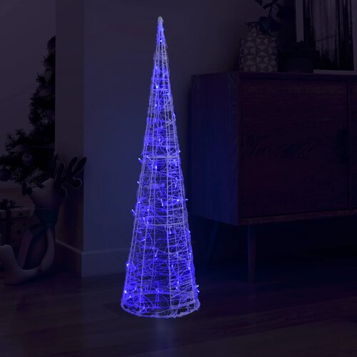  Akrilni ukrasni stožac s LED svjetlima plavi 120 cm Cene