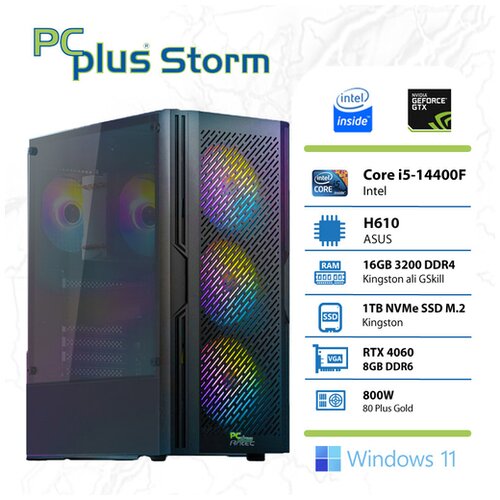 PCPLUS storm i5-14400f 16gb 1tb nvme ssd geforce rtx 4060 8g Cene