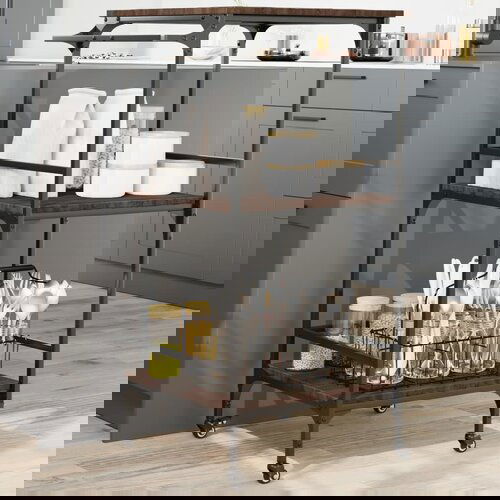 vidaXL Kuhinjska kolica boja hrasta 60 5x50x105 cm konstruirano drvo Cijene