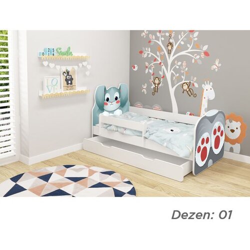 ACMA dečiji krevet VII animals 180x80 f + dušek 7 cm1 Cene