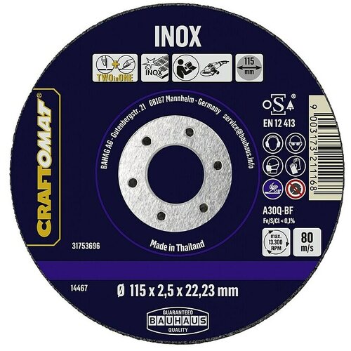 CRAFTOMAT Rezni disk A30Q-BF Two in One (Prikladno za: Plemeniti čelik, Promjer rezne ploče: 115 mm) Cijene