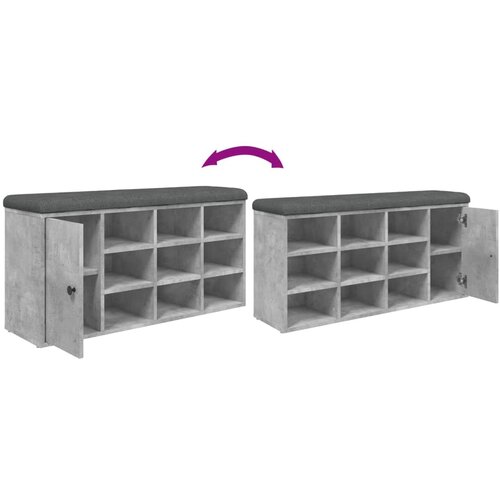  Klupa za cipele siva boja betona 102x32x50 cm konstruirano drvo Slike