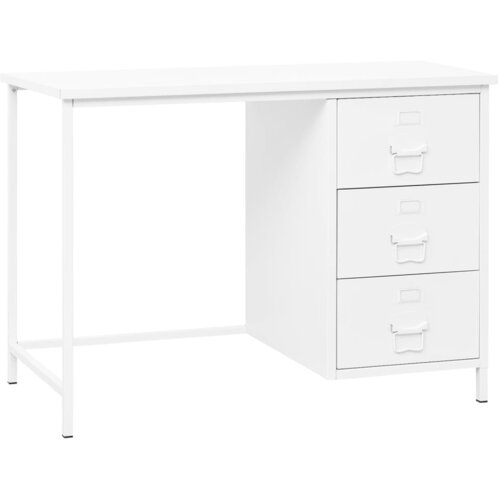  Industrijski radni stol s ladicama bijeli 105x52x75 cm čelični Slike