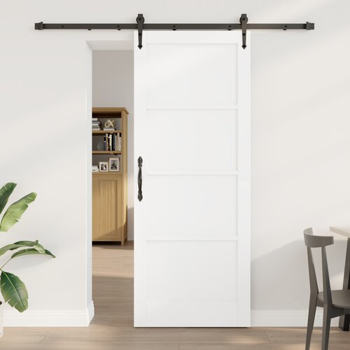 vidaXL drsna vrata s kompletom opreme bela 83x211 cm iz trdega bora, notranja vrata 'ORKDAL'bela 83x211x4 cm iz trdega bora Cene
