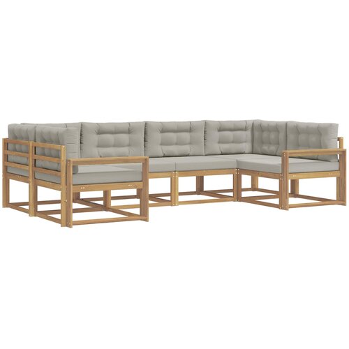  Set vanjskih sofa 6 kom. Bijela i svjetlosiva 325 x 172,5 x 73 cm Slike