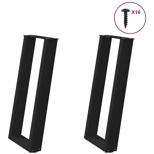 Maison Chic konzolna miza - miza ob steni noge U-oblike 2 kosa črna 38x(72-73) cm jeklo, (21786265) Slike